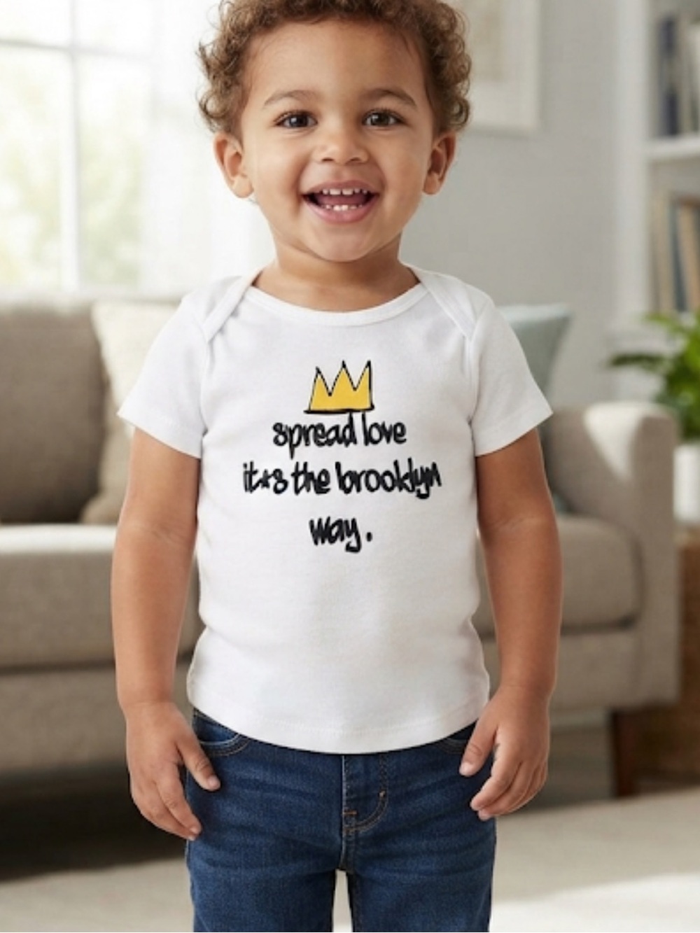 SPREAD love its the brooklyn way Gperber organic  baby onesie  size 24 M
